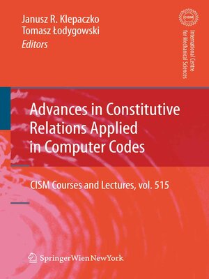 cover image of Advances in Constitutive Relations Applied in Computer Codes